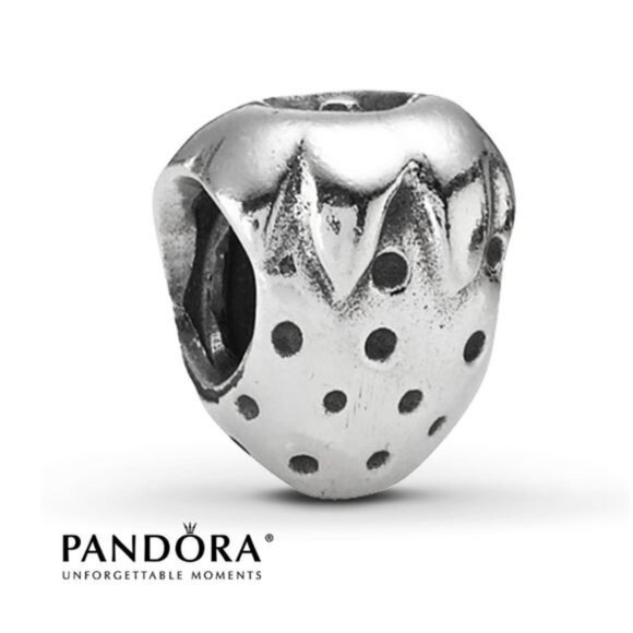 Pandora Retired Strawberry Sterling Silver Charm - Picture 1 of 9